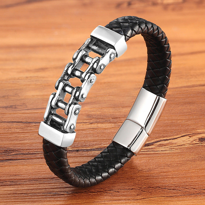 Pulsera trenzada de acero titanio para hombre — LIZNA ONIX