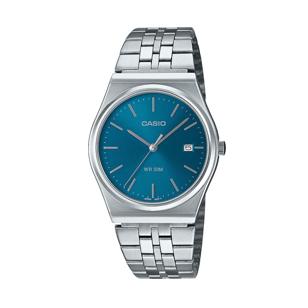 Reloj Casio Collection azul brazalete acero — LIZNA ONIX