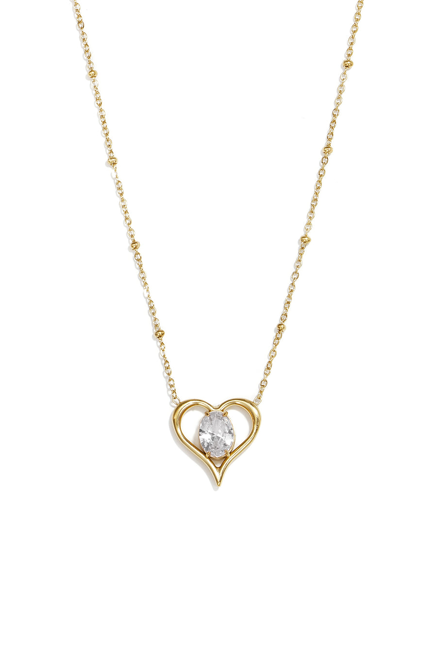 Collares con colgante de acero inoxidable con forma de corazón, de la serie Daily Simple para mujer.