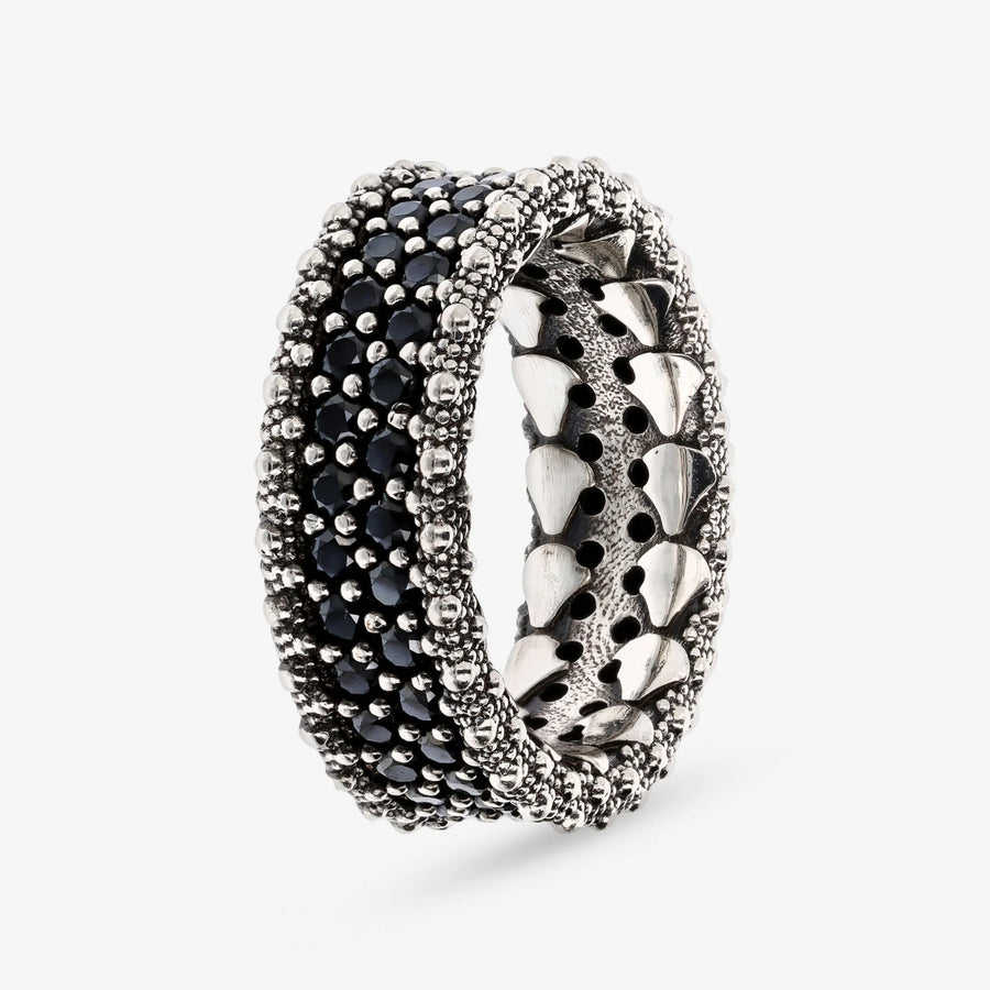 Albert M WSOX00536.S-24 anillo plata 925 espinela negra
