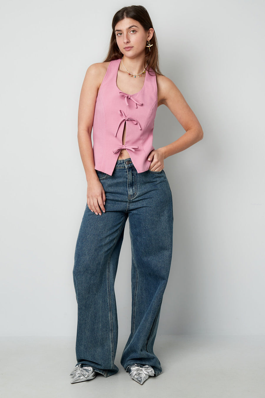 Stylish Bow Sleeveless Top for Spring/Summer