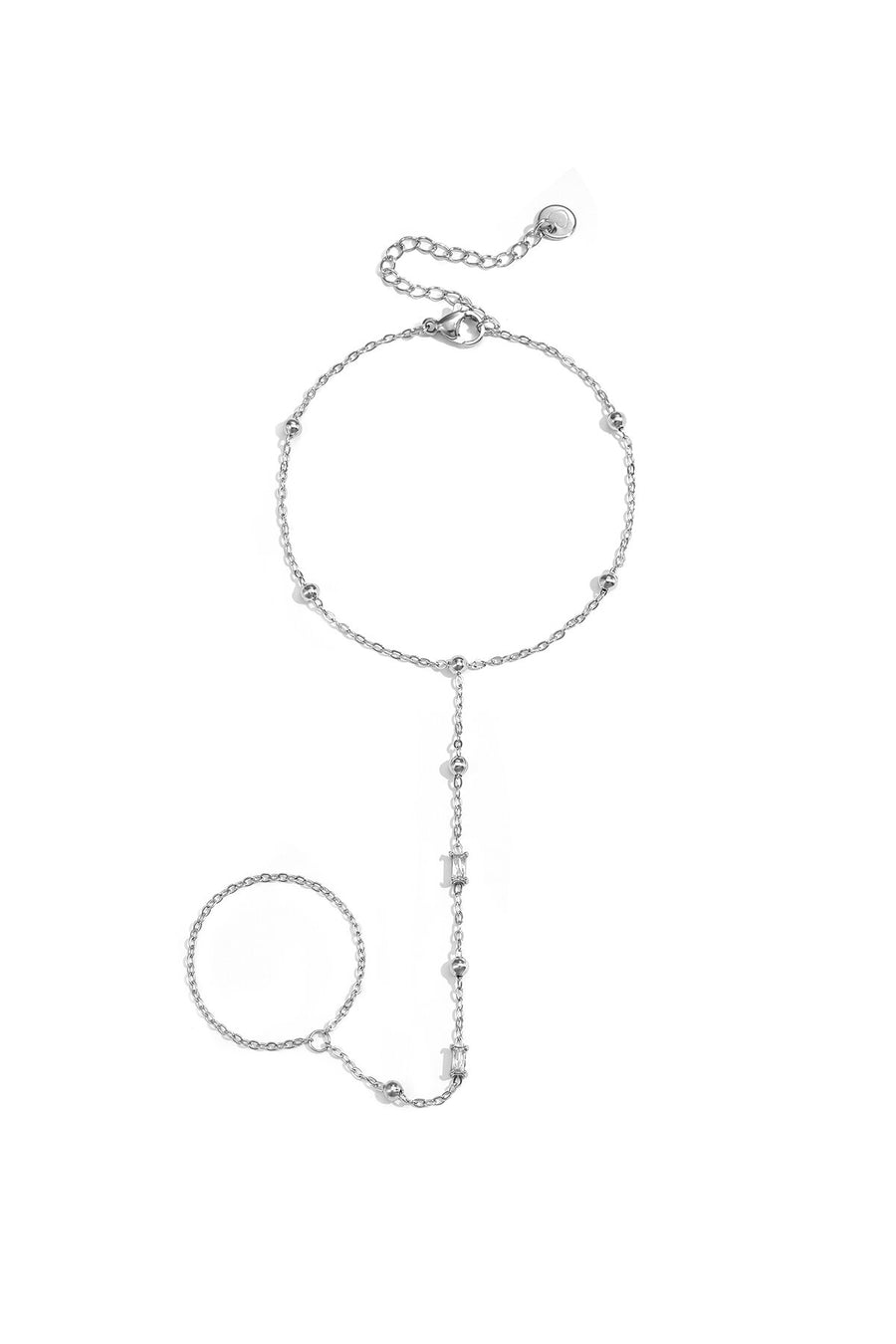 Cadena de mano con cuentas y piedras rectangulares