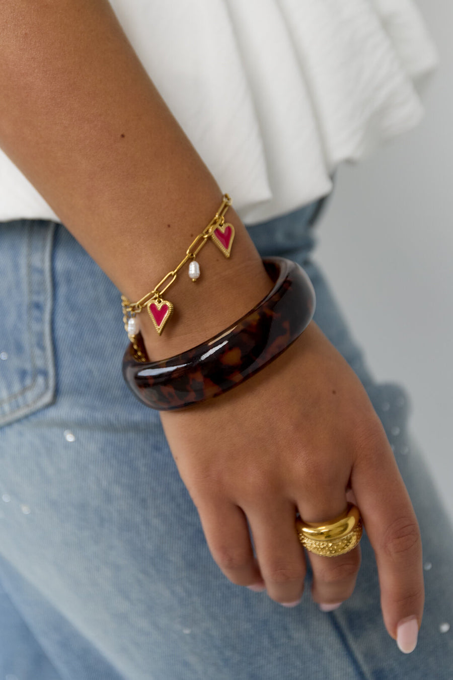 Brazalete de resina de leopardo