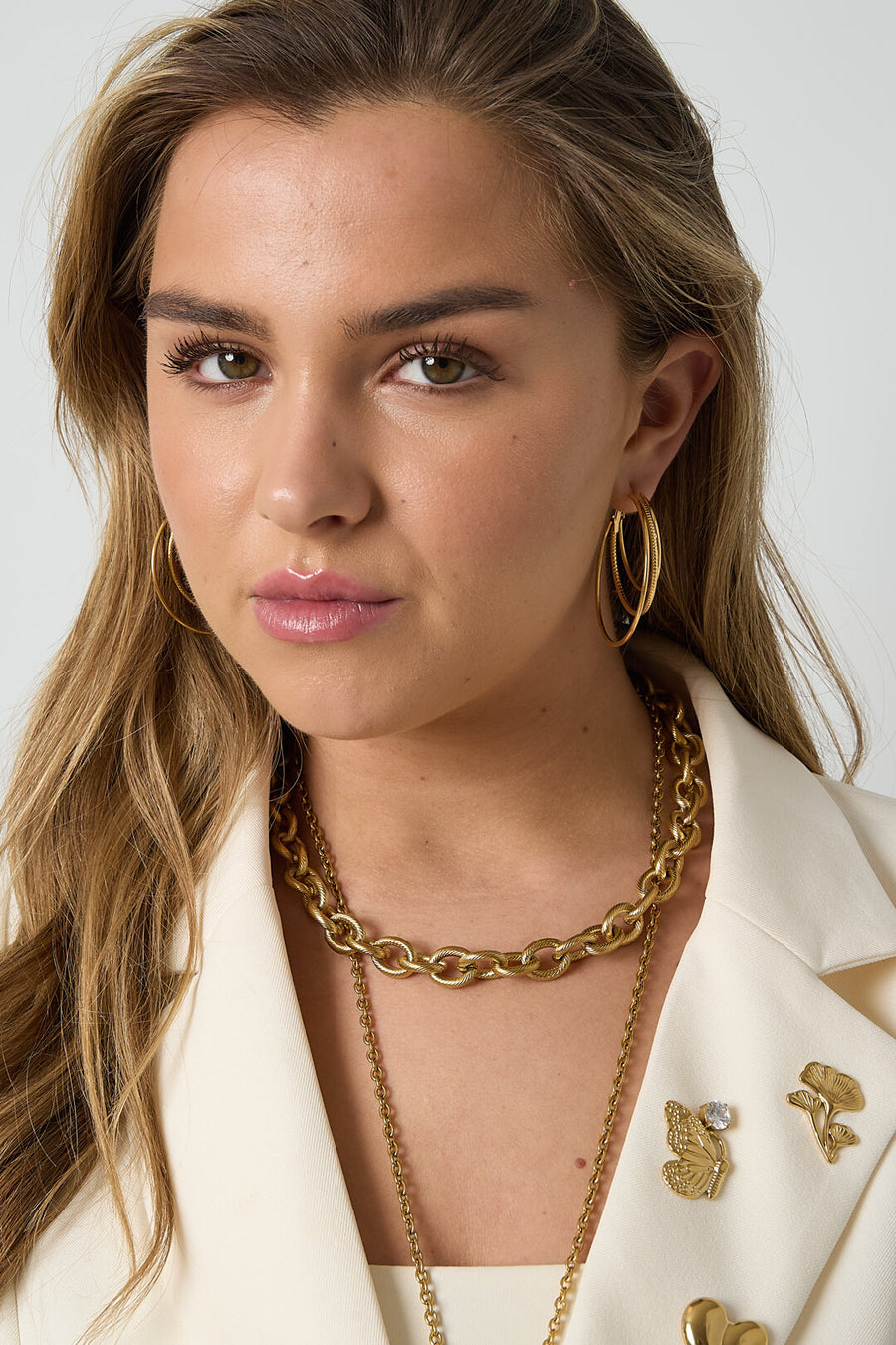 Pendientes de Aro Lisos en Capas | LIZNA GLOW lifestyle