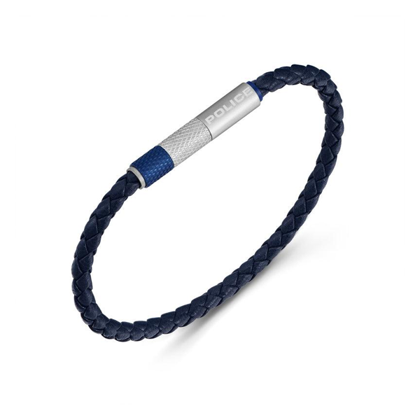 Pulsera de hombre Police Tube PEAGB0002401 — Acero inoxidable y piel