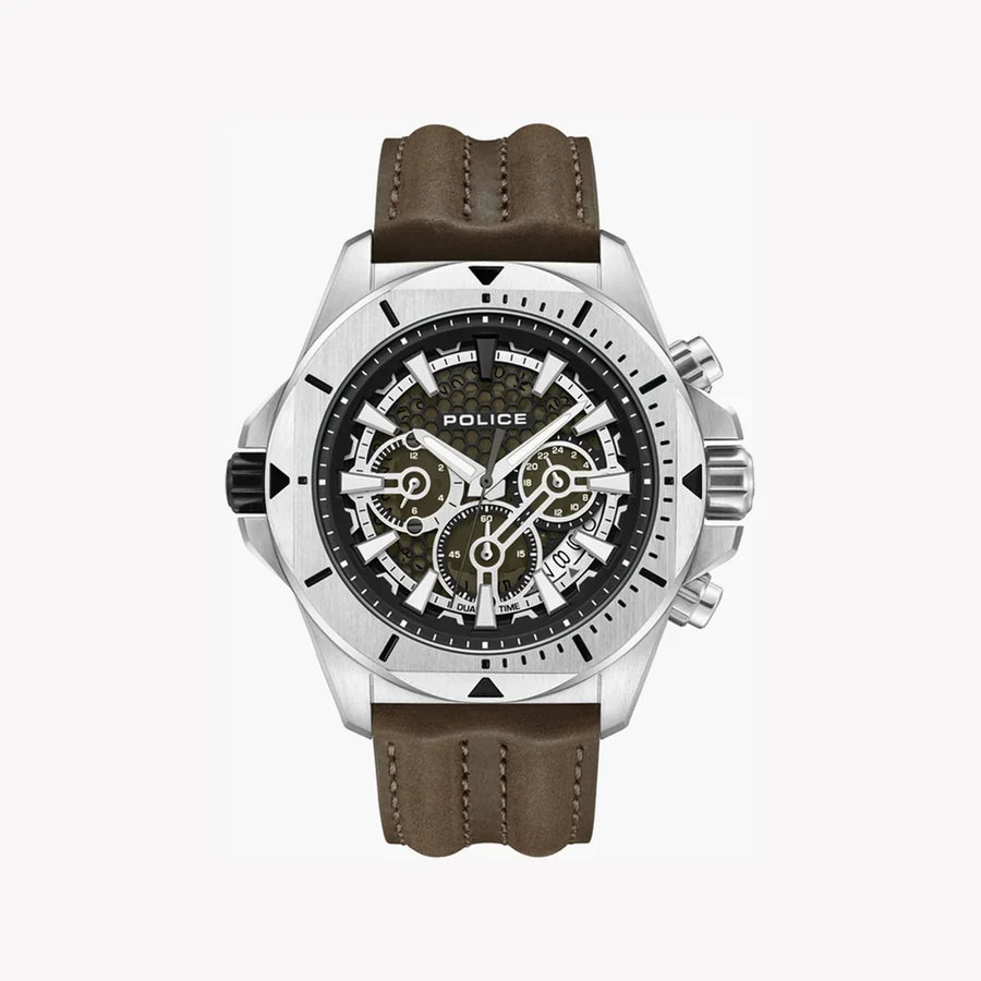 Reloj Police Electrical PEWGF0054501 — Verde Caqui y Marrón · 46 mm · 5 ATM lifestyle