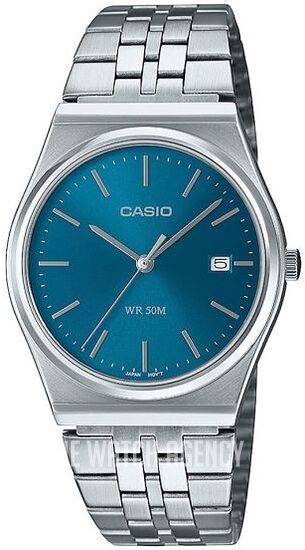 Reloj Casio Collection azul vista lateral — LIZNA ONIX