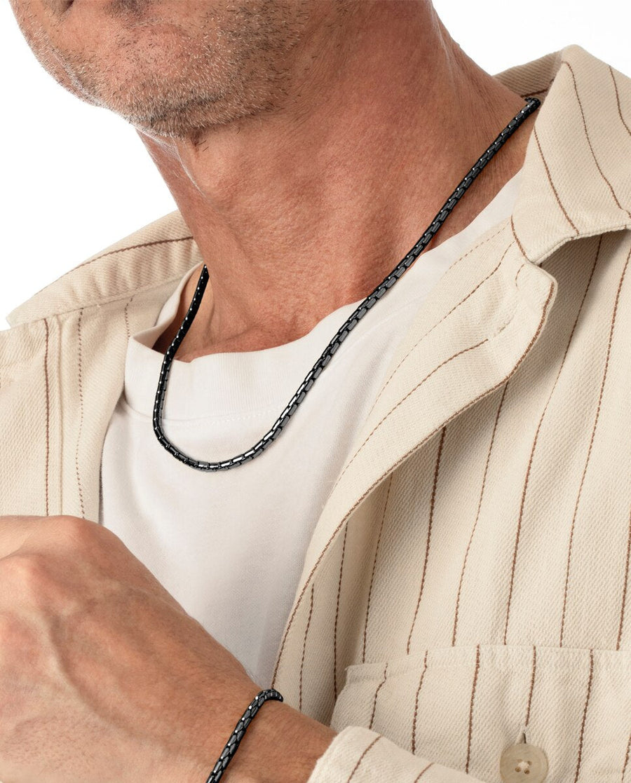 Collar Lotus Style LS2367-1/3 — Acero 316L Negro lifestyle
