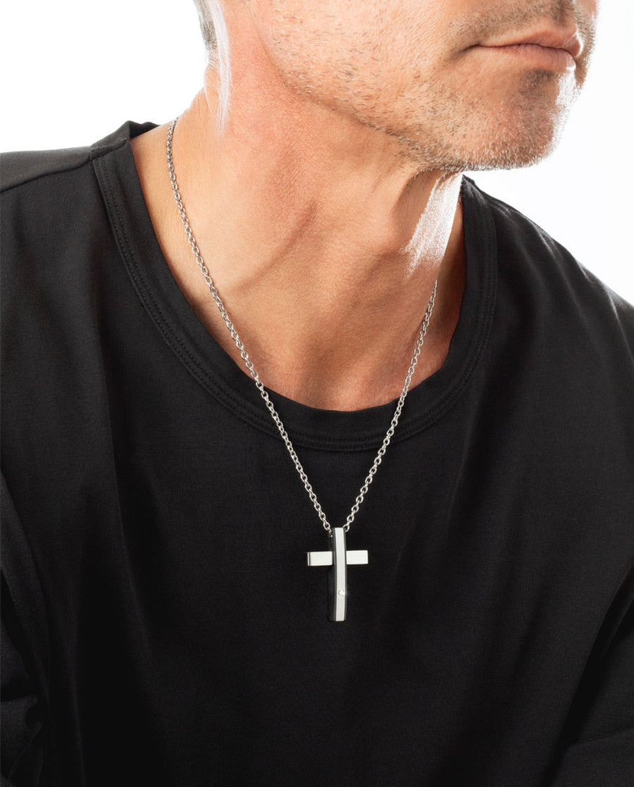 Collar Lotus Style LS2369-1/1 — Cruz en Acero 316L · 55 cm lifestyle