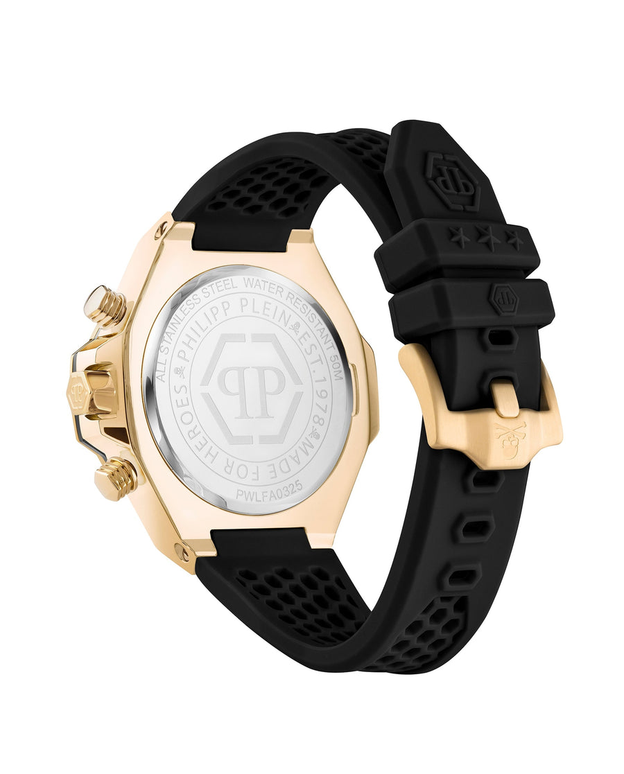 Reloj Philipp Plein Chrono Royal PWLFA0325 — IP Oro · Seiko YM12A · 46 mm · 5 ATM lifestyle