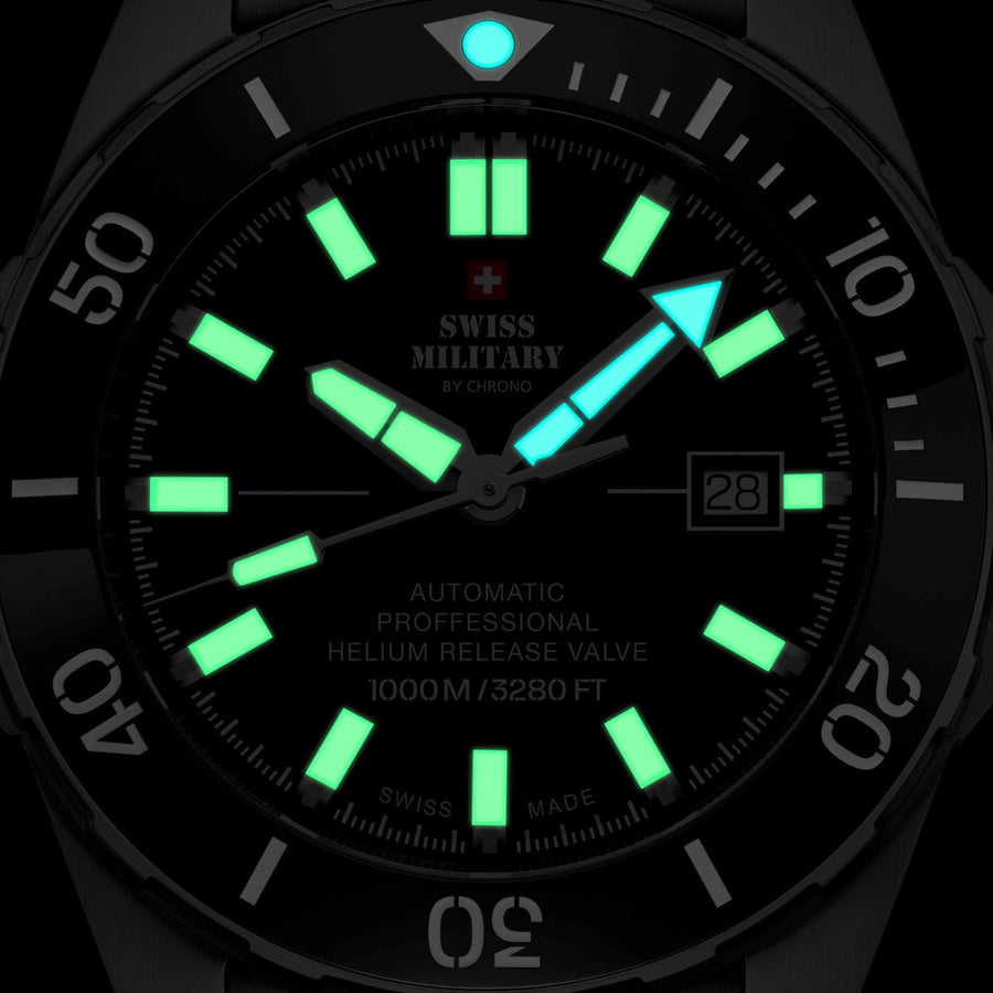Reloj Swiss Military by Chrono SMA34092.01 — Sellita SW200 · Zafiro · 45 mm · 100 ATM lifestyle