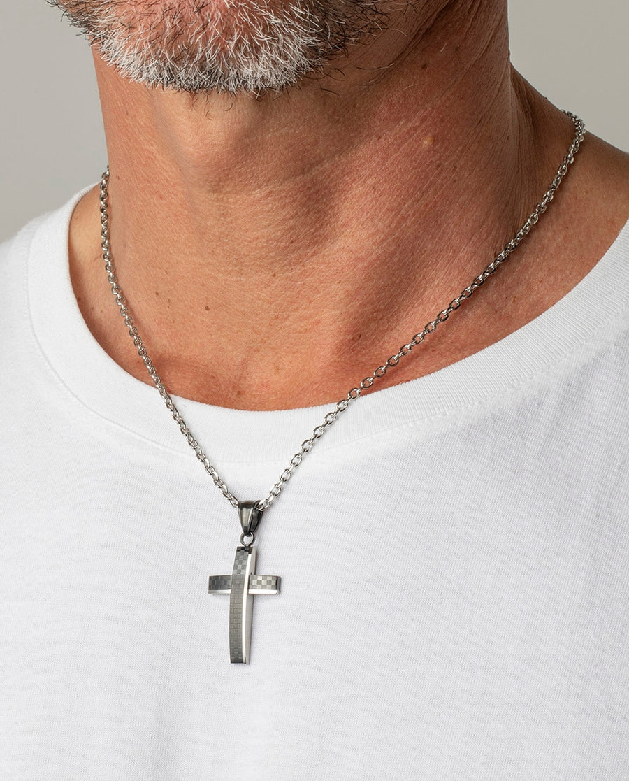 Collar Lotus Style LS2105-1/2 Men In Black — Cruz PVD Negro · 50 cm lifestyle